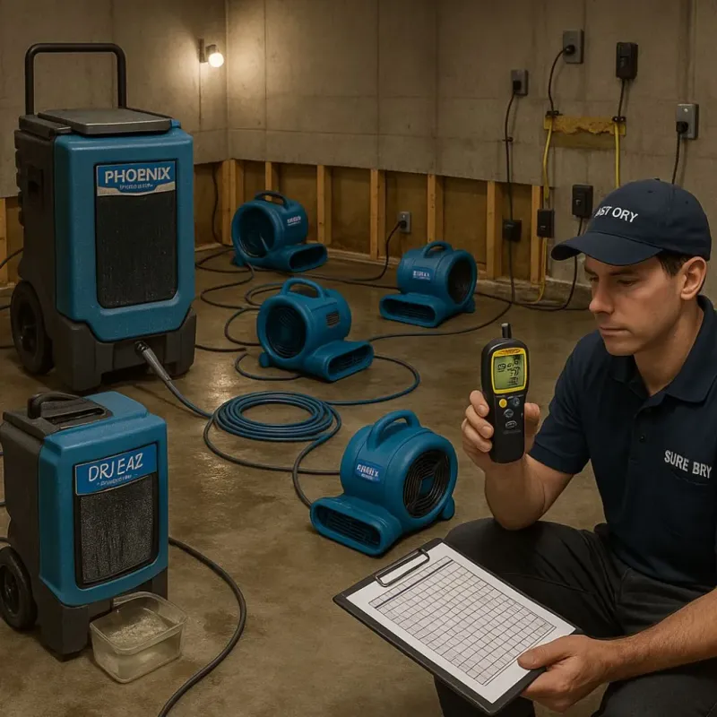 Structural Drying and Dehumidification process in Sophia, WV